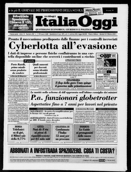 Italia oggi : quotidiano di economia finanza e politica